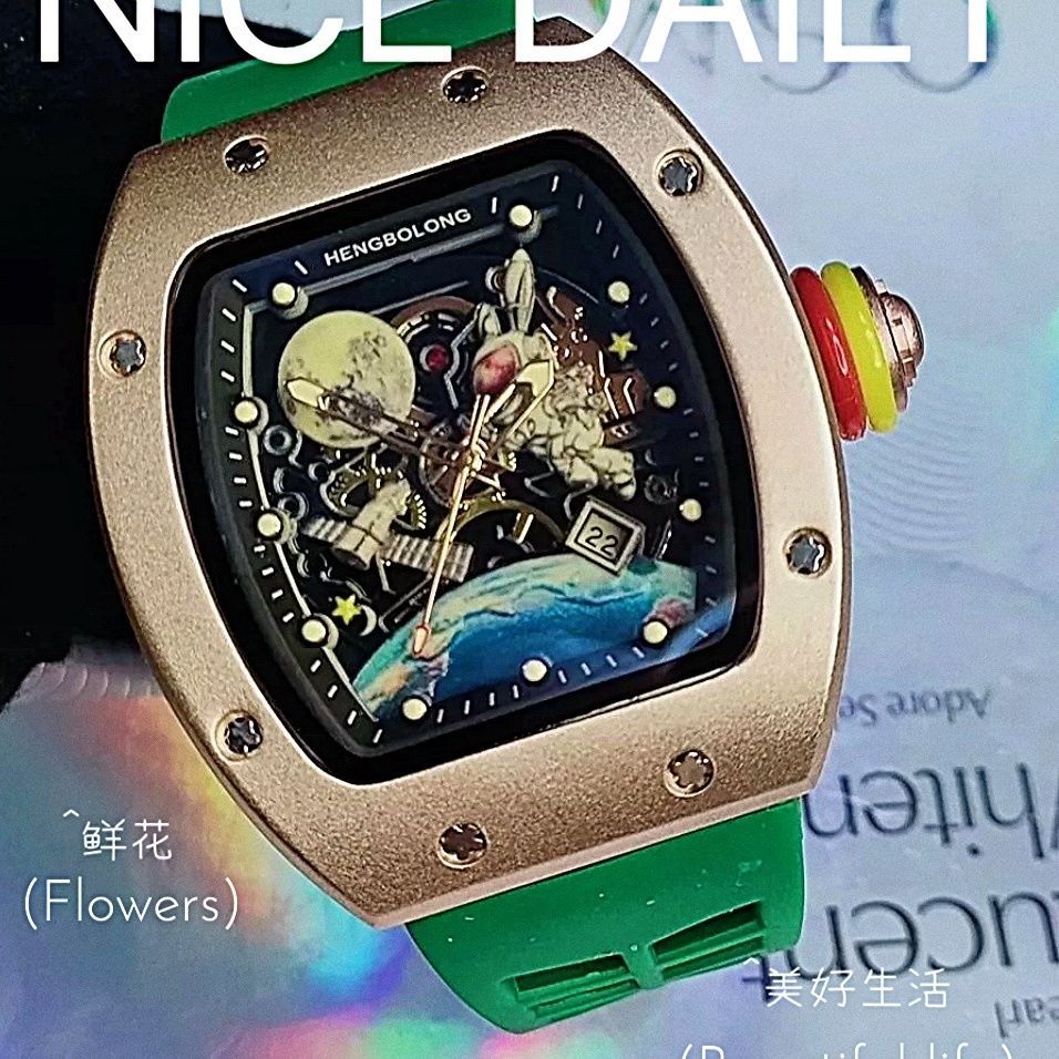 คลังสินค้าพร้อม ต่างประเทศนําเข้า Richard Astronaut RM88 นาฬิกาด้านหลังโปร่งใสนาฬิกาผู้ชายแผ่นแฟชั่น