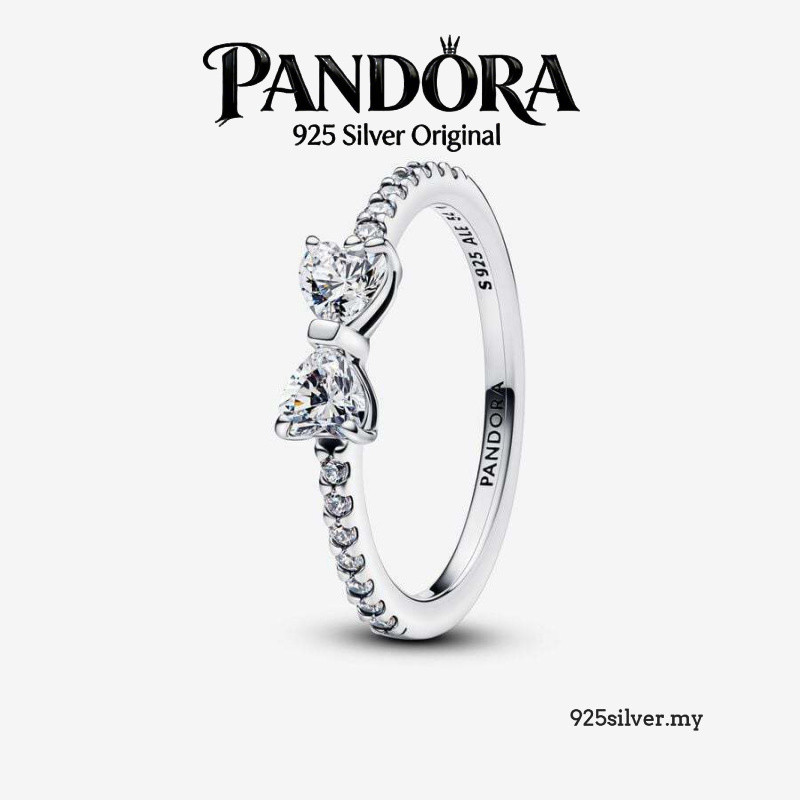 S925 เงินสเตอร์ลิงตัวแทนซื้อสินค้าวันเกิด Sparkling Bow Ring EK1X