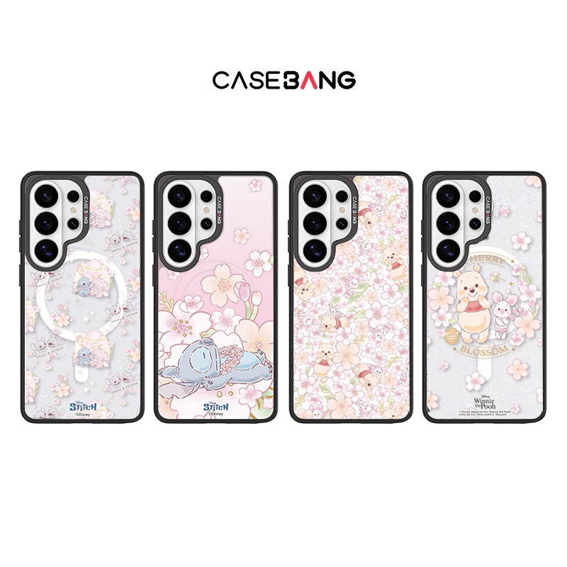 CASEBANG Cherry Blossom Viewing Series Series เคสแม่เหล็ก ImagiSnap, เปลี่ยนกลับ, ป้องกันการตกกระแทกทหาร, เข้ากันได้กับ Samsung S24–S26 Ultra