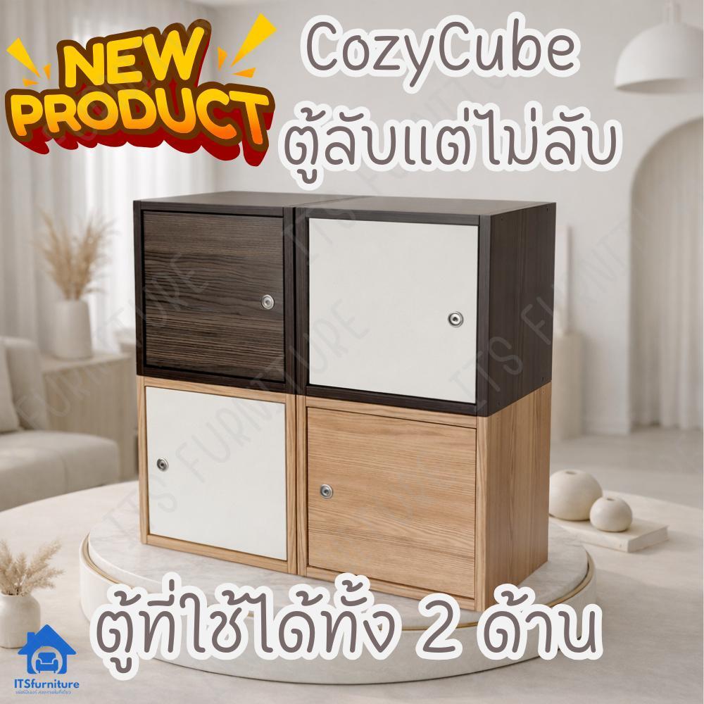 CozyCube ตู้ลับแต่ไม่ลับ ตู้สลับหน้าหลังใช้ได้ทั้ง 2 ด้าน ตู้เก็บของมินิมอลล็อกกุญแจได้