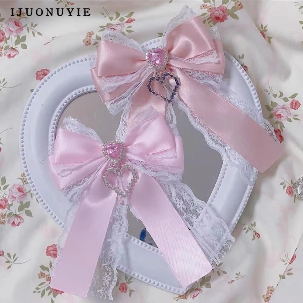 ชุดทำโบว์ ริบบิ้นและหัวใจ bling double layer สำหรับตกแต่งกระเป๋าหรือเสื้อผ้า