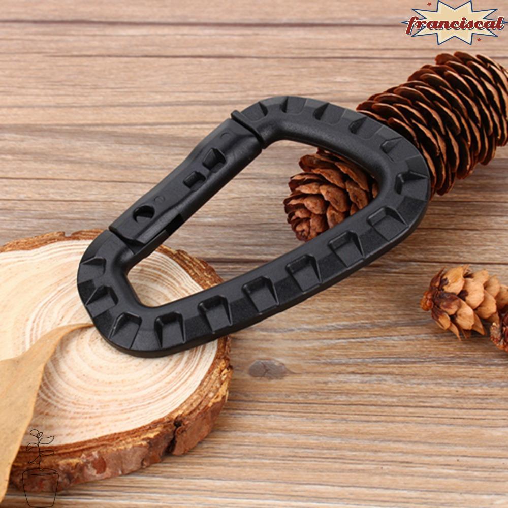 FRANCISCAL 16 ชิ้น Carabiner, น้ําหนักเบา Mini D Shape Buckle, Duarble Heavy Duty D แหวน Camping