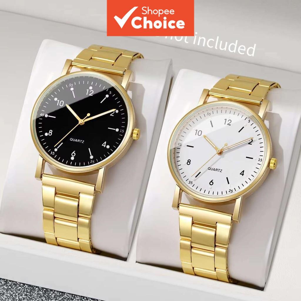 2ชิ้นแฟชั่นผู้หญิงนาฬิกาควอทซ์ที่มีโลหะผสมวงหน้าปัดอาหรับสําหรับสุภาพสตรีโดยไม่ต้องกล่อง
