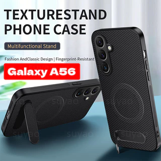 SAMSUNG สําหรับSamsung Galaxy A56 A36 A26 A16 A06 A07 A17 2026 เคสโทรศัพท์วงเล็บคาร์บอนไฟเบอร์ผู้ถือปลอกA55 A35 A25 A15 A05 A05S A37 A27 แม่เหล็กหนังกันกระแทกป้องกันปกหลัง