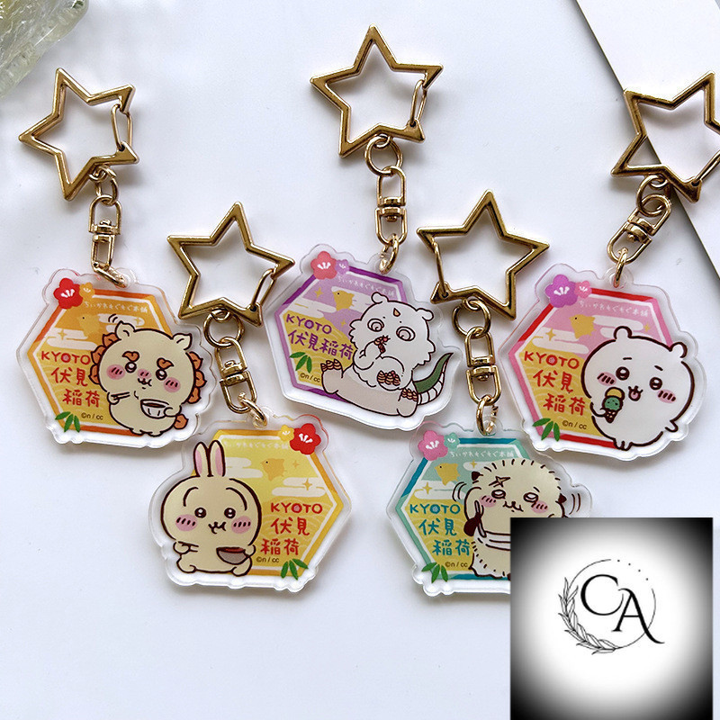 จัดส่ง 24 ชม.  CIIKAWA ใหม่พวงกุญแจอะคริลิค JiYiKAWA ขนาดเล็กสร้างสรรค์แปดกระเป๋าจี้