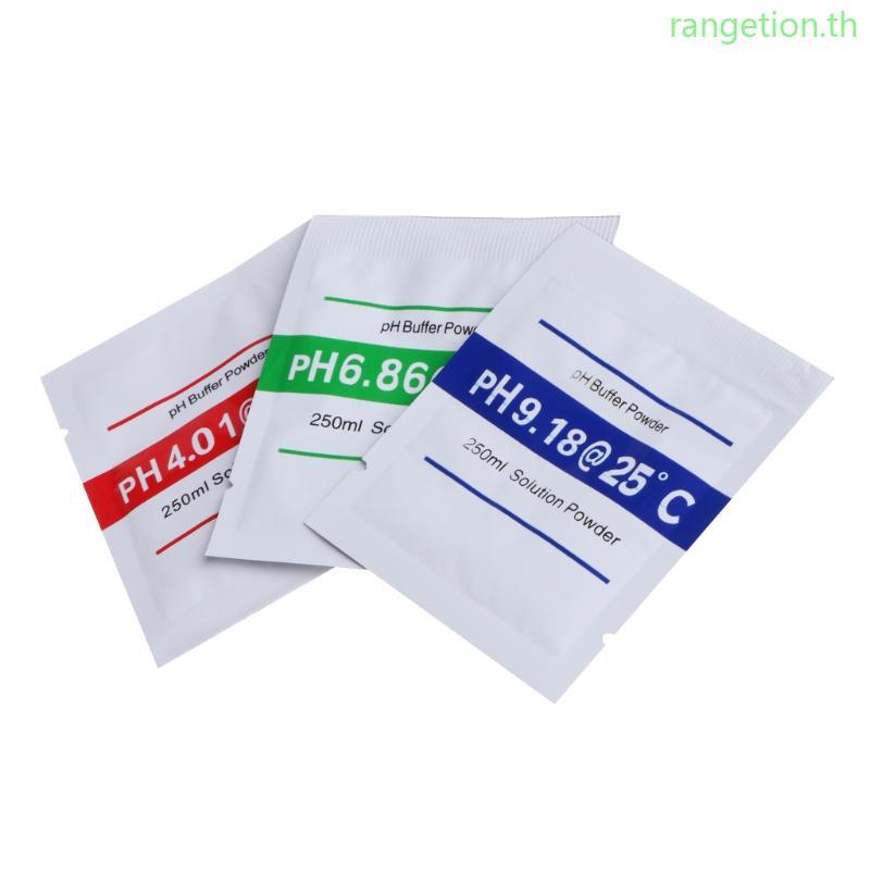 RAN 3 ชิ้น pH Meter ผงบัฟเฟอร์สําหรับที่แม่นยําและง่ายสําหรับการสอบ pH ที่แม่นยํา 4 01pH 6 86pH 9 18
