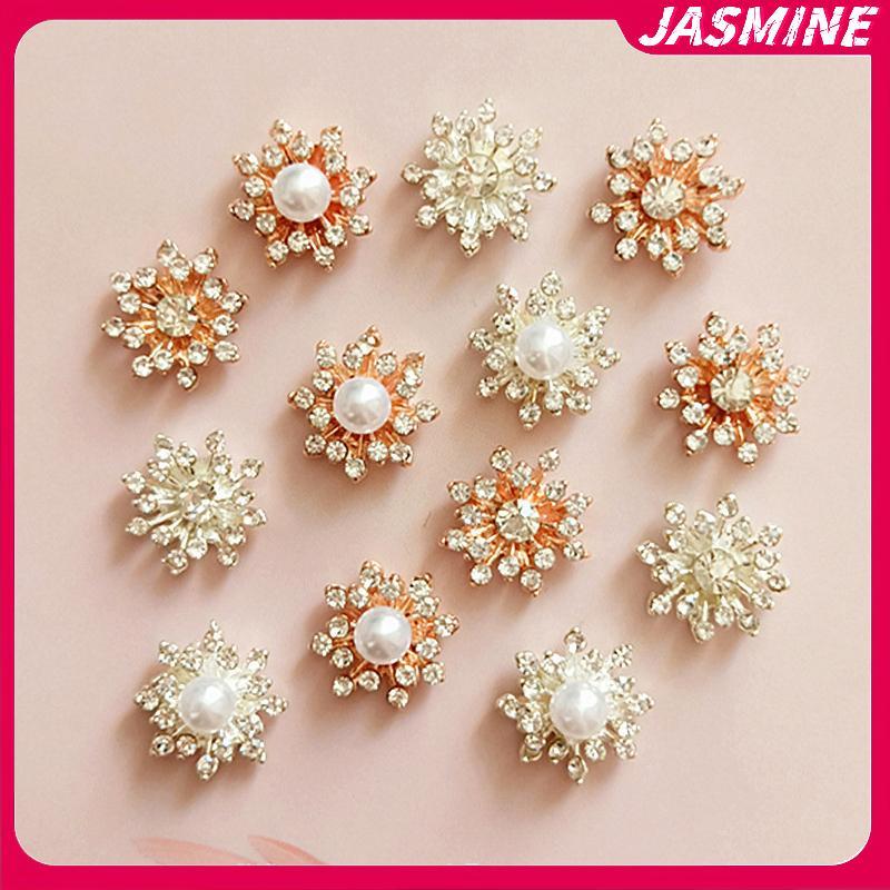 JASMINE Pearl Full Diamond Flower Alloy Accessories Diy Handmade เครื่องประดับผมเครื่องประดับวัสดุ J