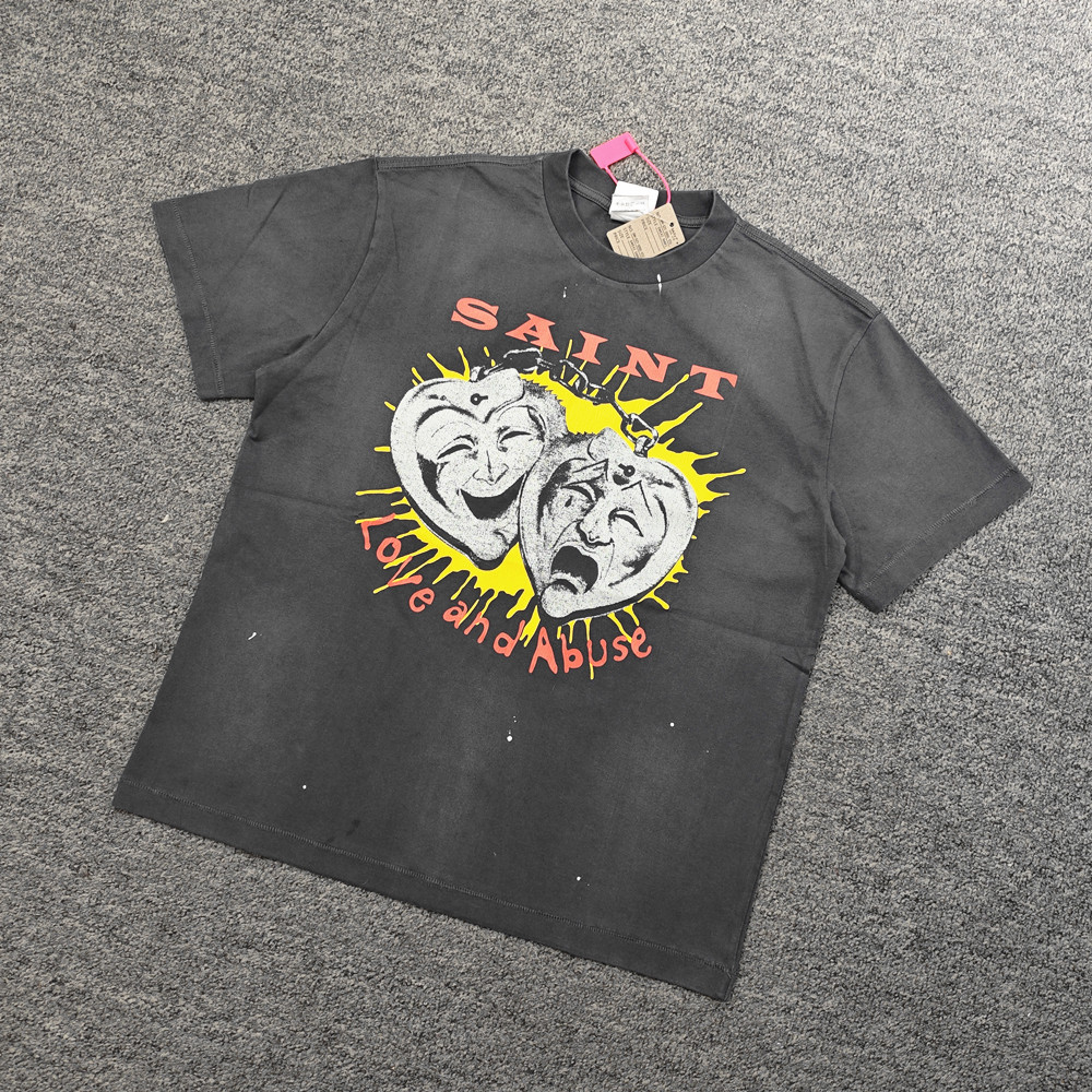 SAINT MICHAEL Street Baggy Oversize Streetwear Y2k Trend Brand คุณภาพสูง 1:1 T เสื้อสําหรับชาย