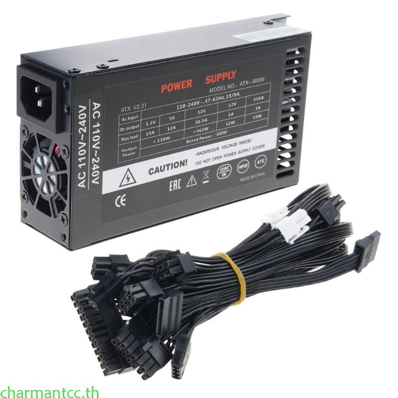 Charmantcc 600W Full Modulars 1U Flexs ATXs PSUs PC แหล่งจ่ายไฟ 110-264V สําหรับ K39 ITX Mini กรณีเก
