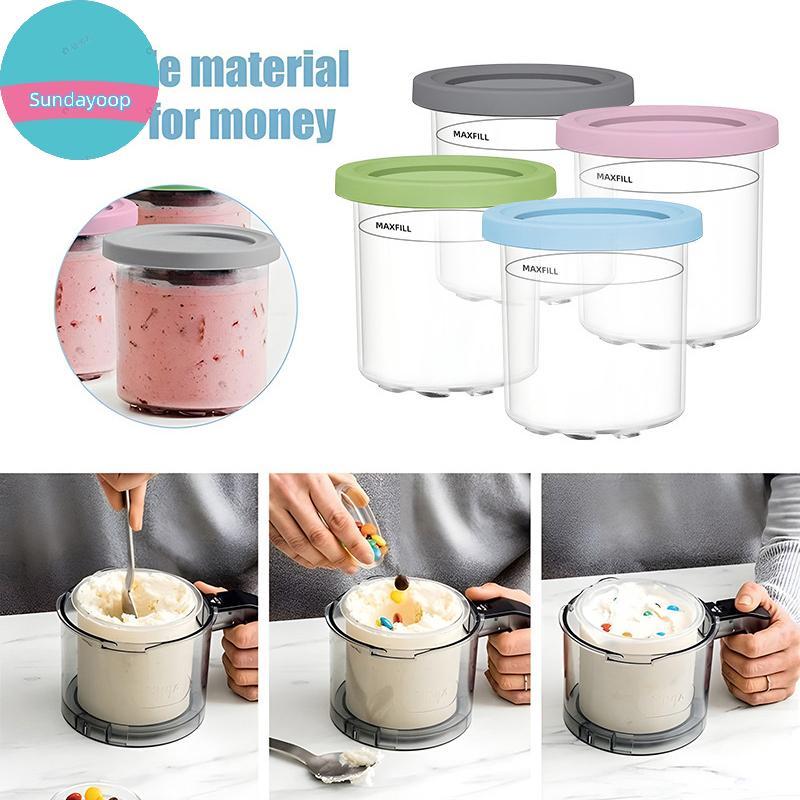 Sund Ice Cream Pints Cup คอนเทนเนอร์ไอศกรีมพร้อมฝาปิดสําหรับ Creami Pints สําหรับ Nc301 Nc300 Nc299a