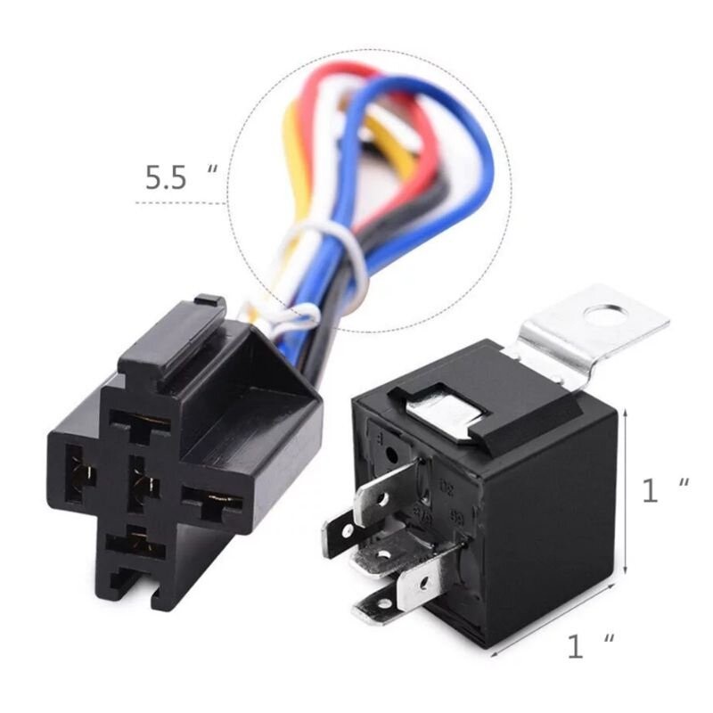 แท้ ร้าน ใน กทม รีเลย์ พร้อมปล๊กกันน้ำ รีเลย์รถยนต์ รีเลย์12 V/24 V และสายรัด 5-Pin SPDT รีเลย์ยานยนต์40 A ส่งไวมาก