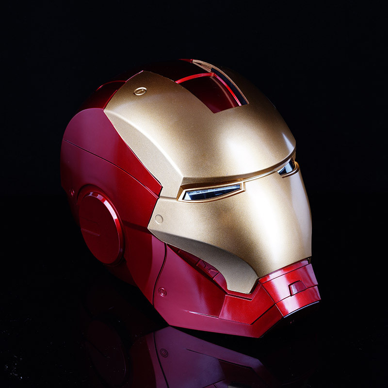 Iron Man MK7 1: 1 หน้ากากสามารถเปิดสามารถเรืองแสงเด็กของขวัญรุ่นคอสเพลย์ Props