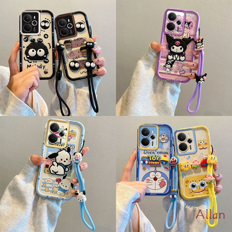 เคส realme 14 5G / 14T 5G กรณี TPU 2026 ใหม่ Kawaii ซิลิโคนนุ่มคลุมทั้งหมดกันกระแทก, Lanyard Anti-Loss เคสโทรศัพท์ BSJGS