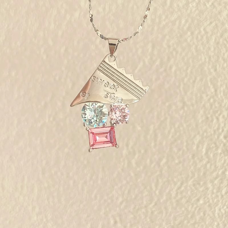 สร้อยคอ Dopamine Series Food Diamond Niche Design Fashion Unique