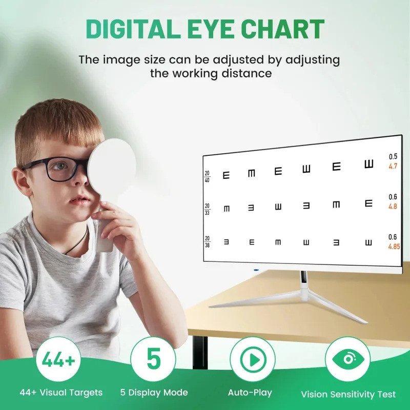44 + Visual Targets Vision Meter ดิจิตอล 21.5 "ไร้ขอบ LCD Electronic Optical Vision Meter Optometry 