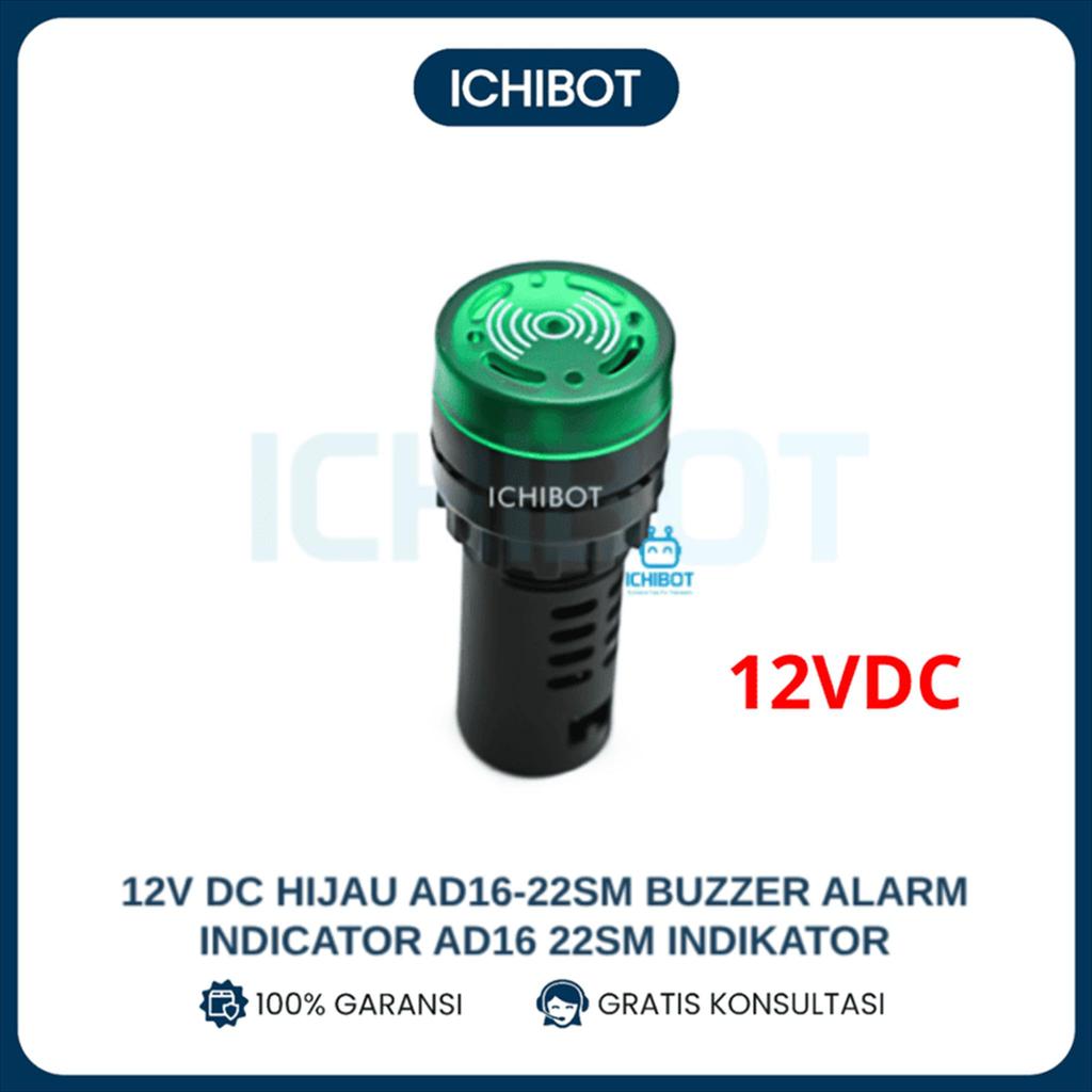 HIJAU 12V DC สีเขียว AD16-22SM Buzzer นาฬิกาปลุก AD16 22SM ตัวบ่งชี้