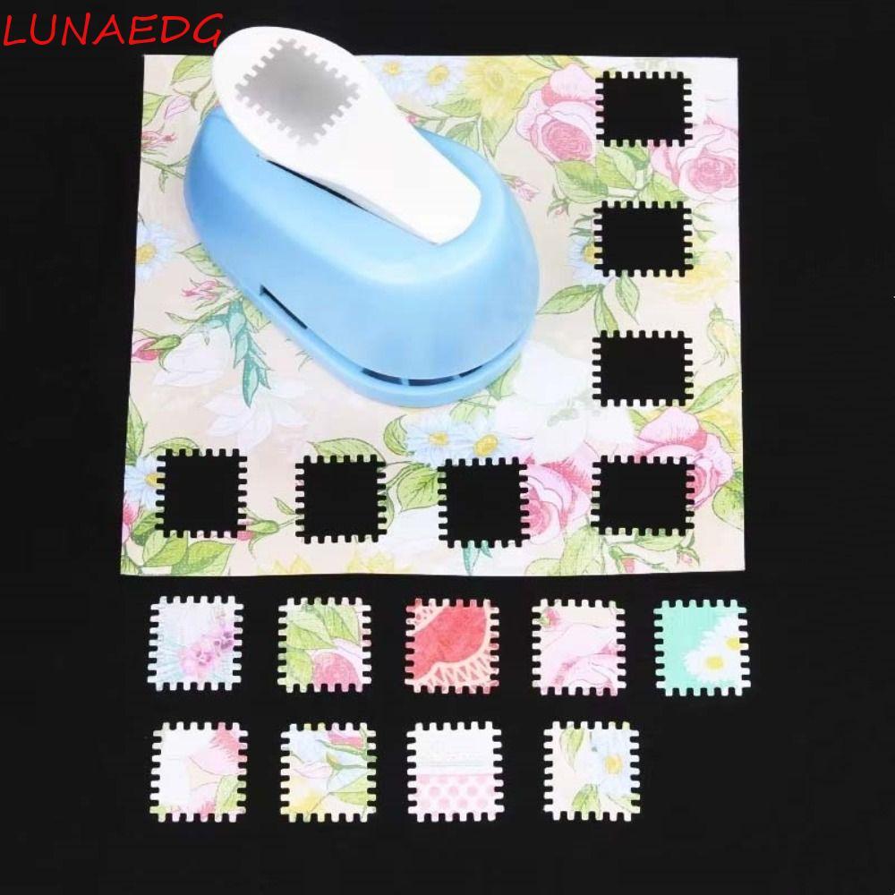 LUNAEDGE Stamp Border Punch, Hole Puncher Stamp Shape ลายนูน|เครื่องเขียนตัดกระดาษ Punches Maker ตัด