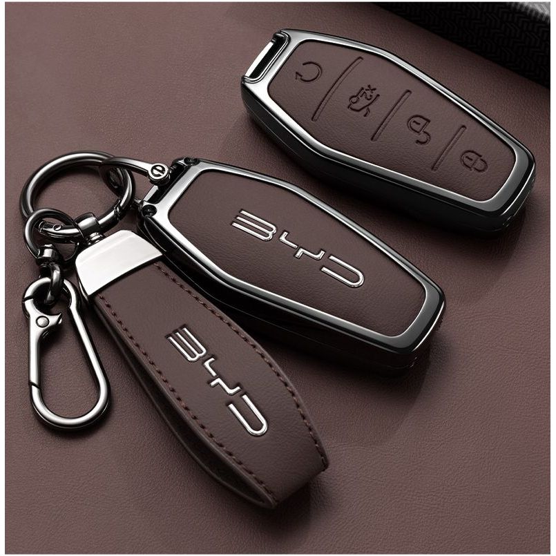 เคสกุญแจรีโมตรถยนต์ คสกุญแจรถ For BYDโลหะผสมรถ Key Case ฝาครอบ Seal Dolphin Atto 3 Sealion 06 07 Han Tang Mini Qin Remote Fob ผู้ถือพวงกุญแจอุปกรณ์เสริม