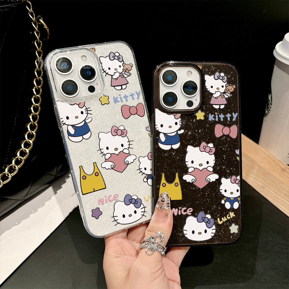 🎀MUDA🎀kltty การ์ตูนน่ารัก case for iPhone 7Plus 11 Pro Max 13 11 12 14 15 Pro Max 7 8 14 16 Plus X X