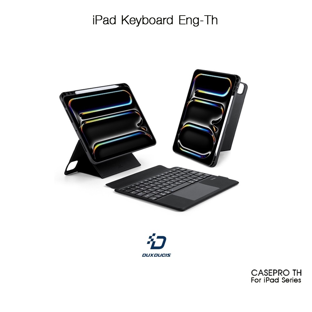 DUX DUCIS iPad Keyboard Eng-Th เคสพร้อมคีย์บอร์ดถอดแยกได้พร้อมเคสแม่เหล็กเกรดพรีเมี่ยม เคสสำหรับ iPa