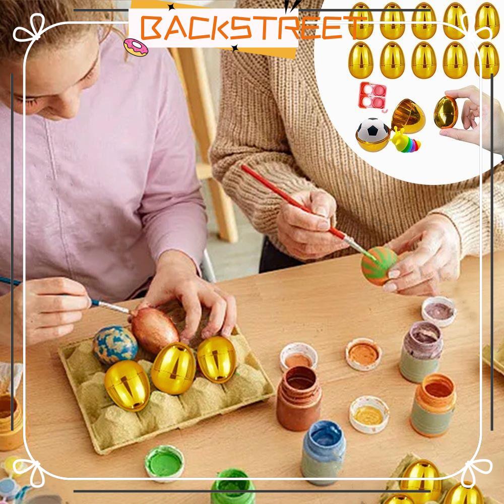 BACKSTAGE Easter Egg Egg, Empty Shell Party Decompression Toy Fillable Egg Shell, Gift Plastic Easte