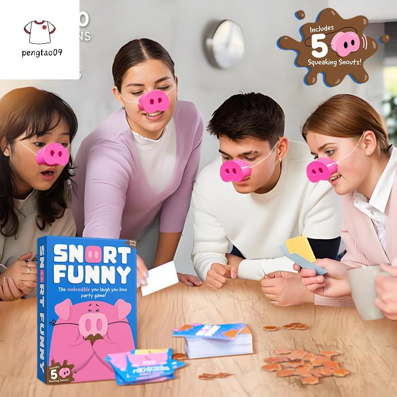 Pengatao09 The Oinkcreatible You Laugh You Los Party เกมครอบครัวสําหรับเด็ก Snort ตลก 150 Challenge 