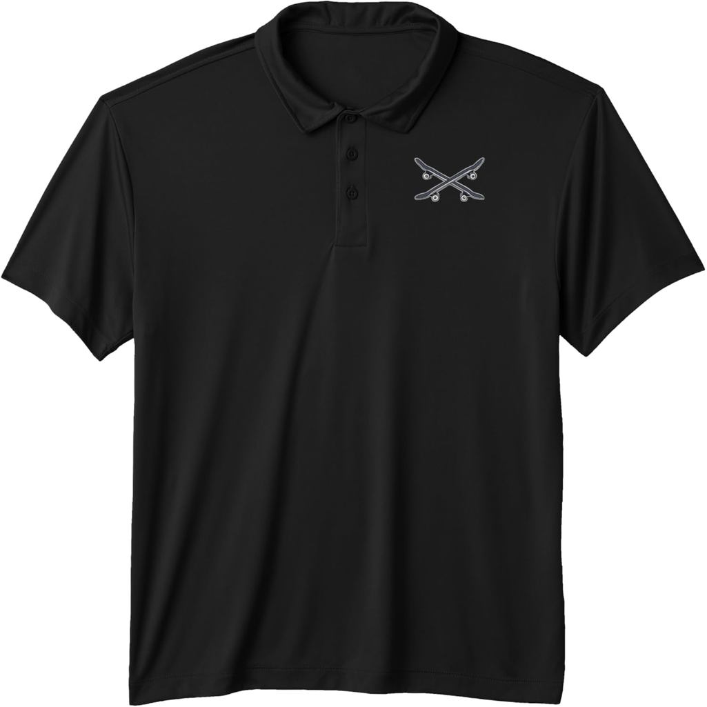 เสื้อโปโล Skateboard Crossbones Skateboard Performance