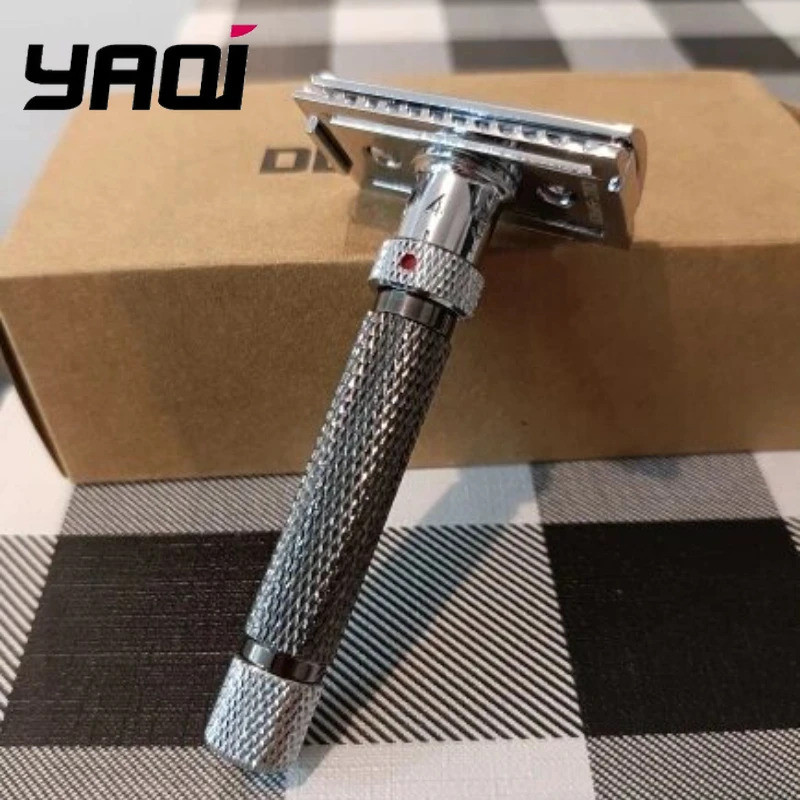 Yaqi ปรับได้มีดโกนความปลอดภัยสี Chrome และ Gunmetal สําหรับผู้ชาย