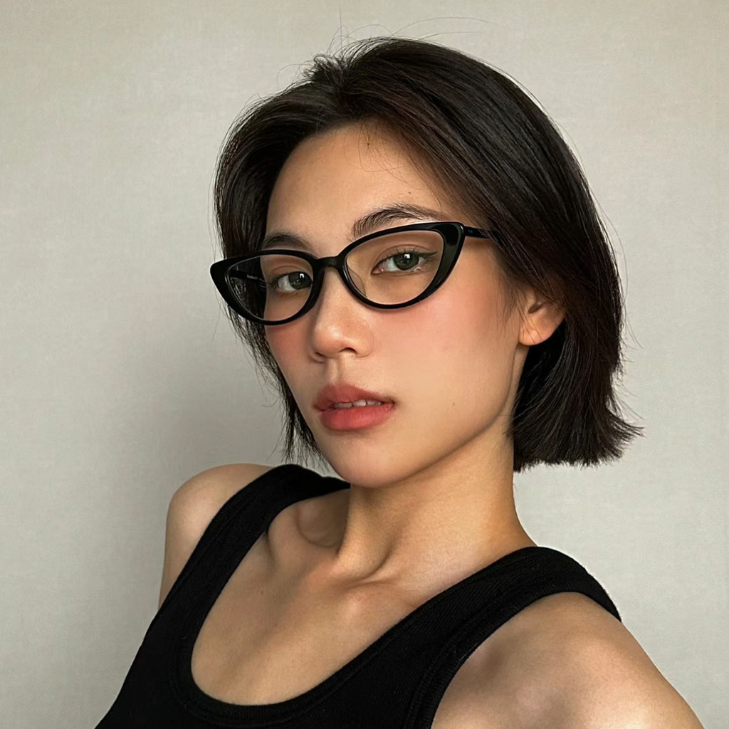 404 STORE retro triangle cat-eye vintage glasses แว่นตา