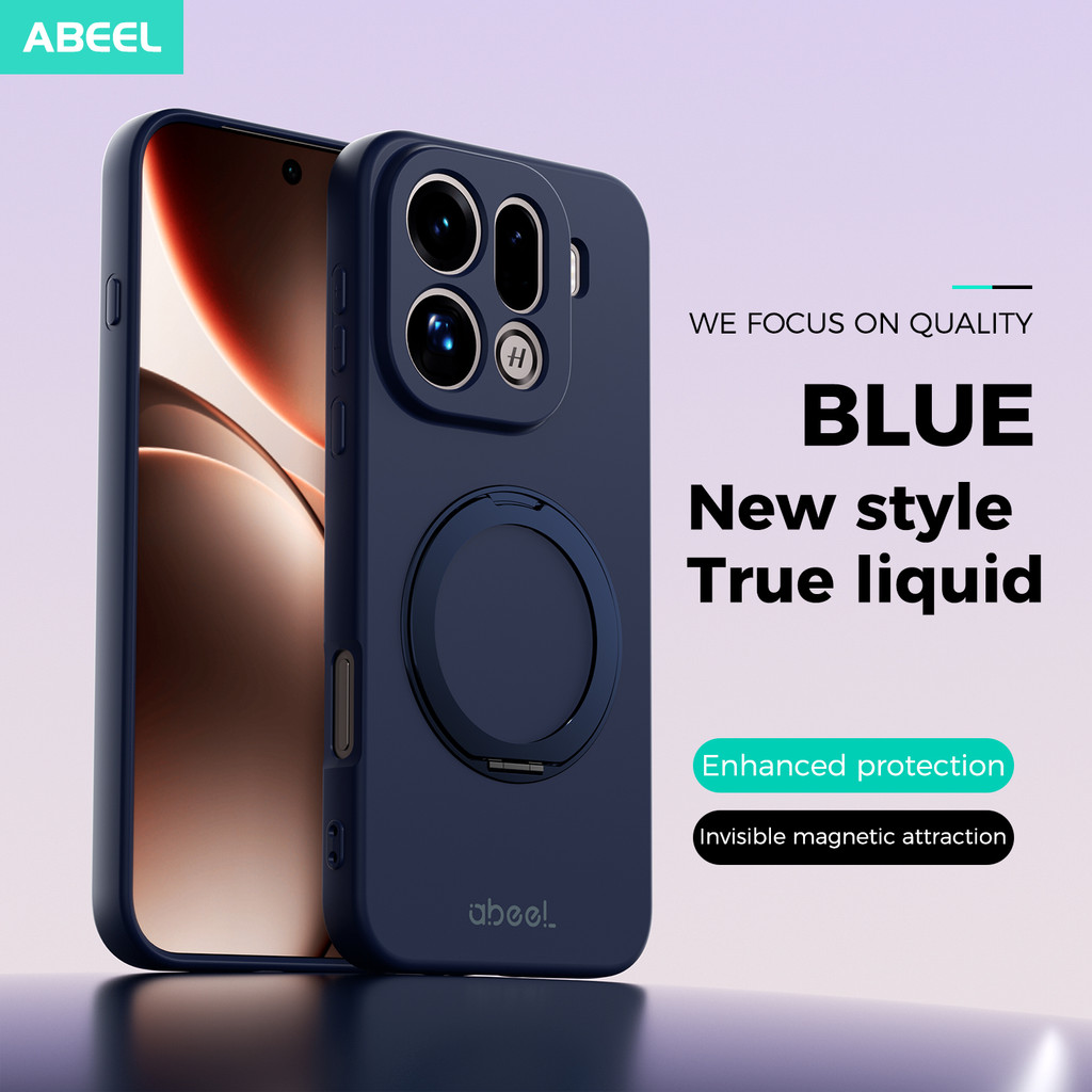 Suitable For OPPO Find X9 Pro Case Hand Feel Liquid Silicone Magsafe Ring Holder inner Fur Soft Mobi