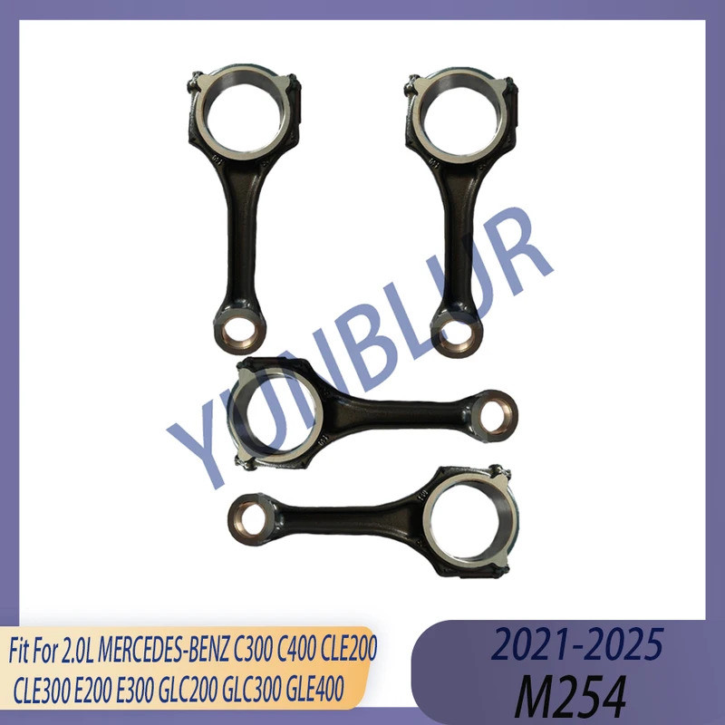 4pcs เครื่องยนต์เชื่อมต่อ Rod Kit Fit 2.0 L M254 แก๊ส 21-25 สําหรับ MERCEDES-BENZ C300 C400 CLE200 C