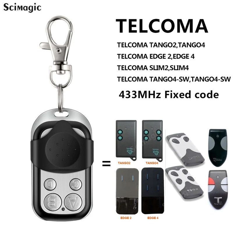 TELCOMA EDGE 2 EDGE 4 ,TANGO2,TANGO4 ​, SLIM2,SLIM4,TANGO2-SW,TANGO4-SW รีโมทประตูโรงรถ 433.92MHz รห
