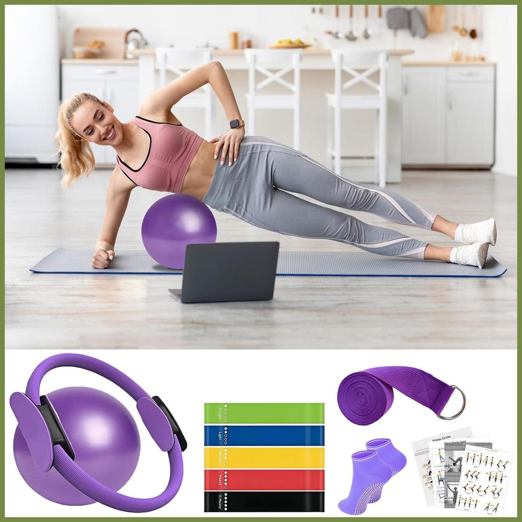 At Home Pilates Kit การฝึกอบรมแบบพกพาอุปกรณ์โยคะ Pilates Kit สําหรับออกกําลังกายที่บ้านสําหรับผู้หญิ