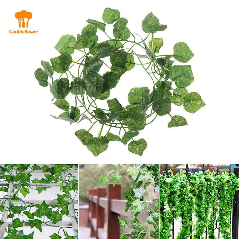 CKFR 2.0m Artficial Vine พืชสีเขียว Leaf แขวนตกแต่งหวาย Liana ผนังใบ