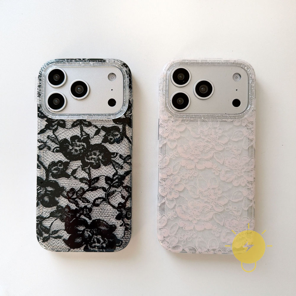 For เคสไอโฟน TPU Lace Headset เคส Phone Case For iPhone 17 Pro Max 16 15 14 13 Cover  Aesthetic Korean Cute