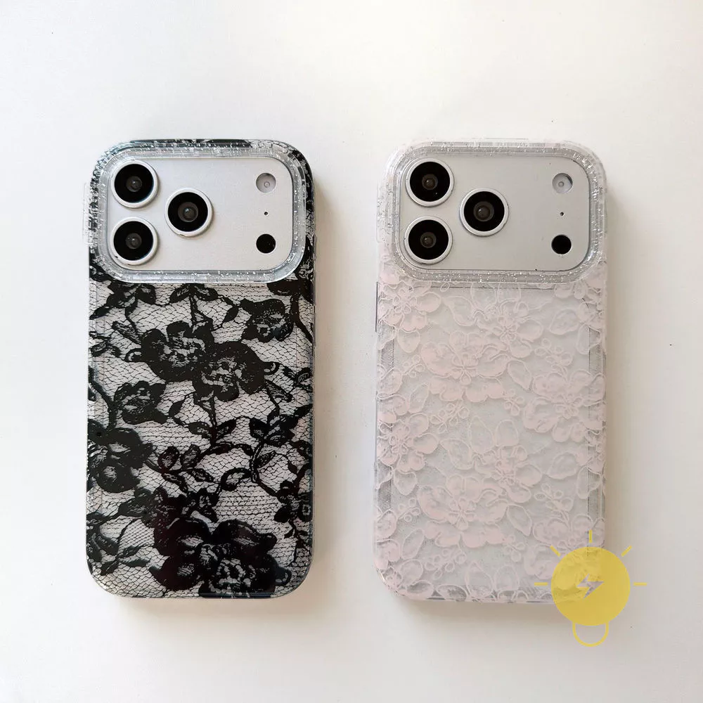 For เคสไอโฟน TPU Lace Headset เคส Phone Case For iPhone 17 Pro Max 16 15 14 13 Cover Aesthetic Korean Cute