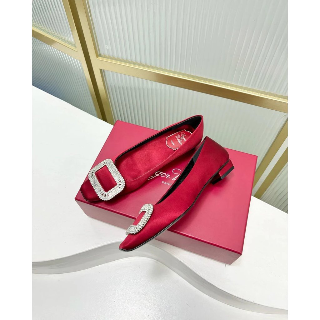 Silk Heel Single belle2.5 Classic Low Shoes Square Toe Buckle 0719 Diamond r