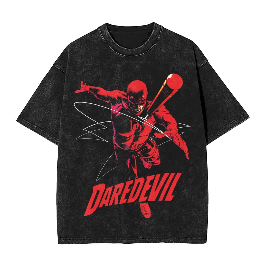 เสื้อยืด Marvel Superhero Daredevil Kingpin และ Devil ทำจากผ้าฝ้าย heavyweight กับกราฟิกที่โดดเด่น
