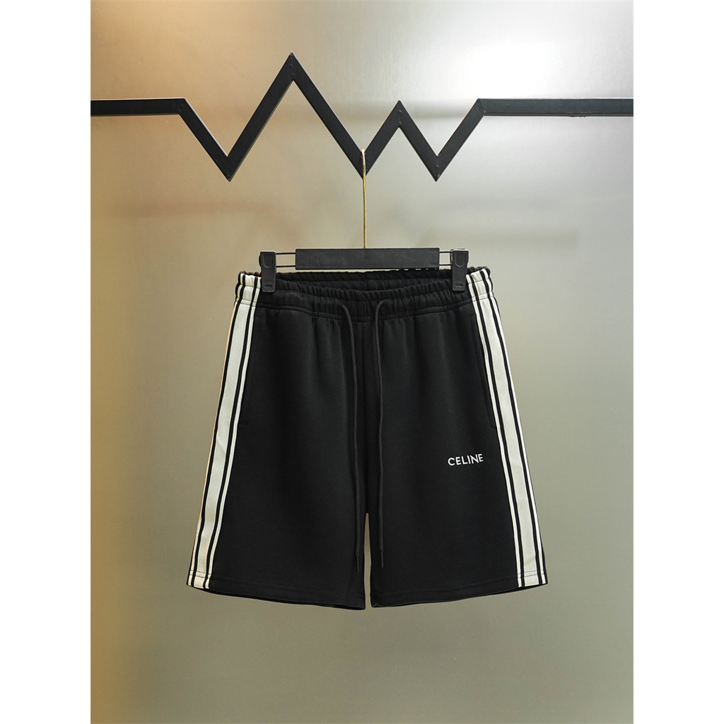 Street Unisex Classic กางเกงขาสั้นลําลอง เทปปักครอสติชคลาสสิก กางเกงขาสั้น Plus Size ผู้ชายและผู้หญิง