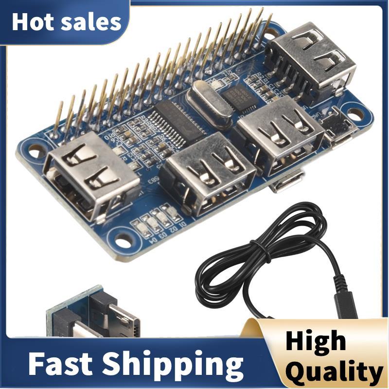 4 พอร์ต USB HUB HAT สําหรับ 3 / 2 / Zero W บอร์ดขยาย USB ถึง UART สําหรับ Serial Debacation ใช้งานร่