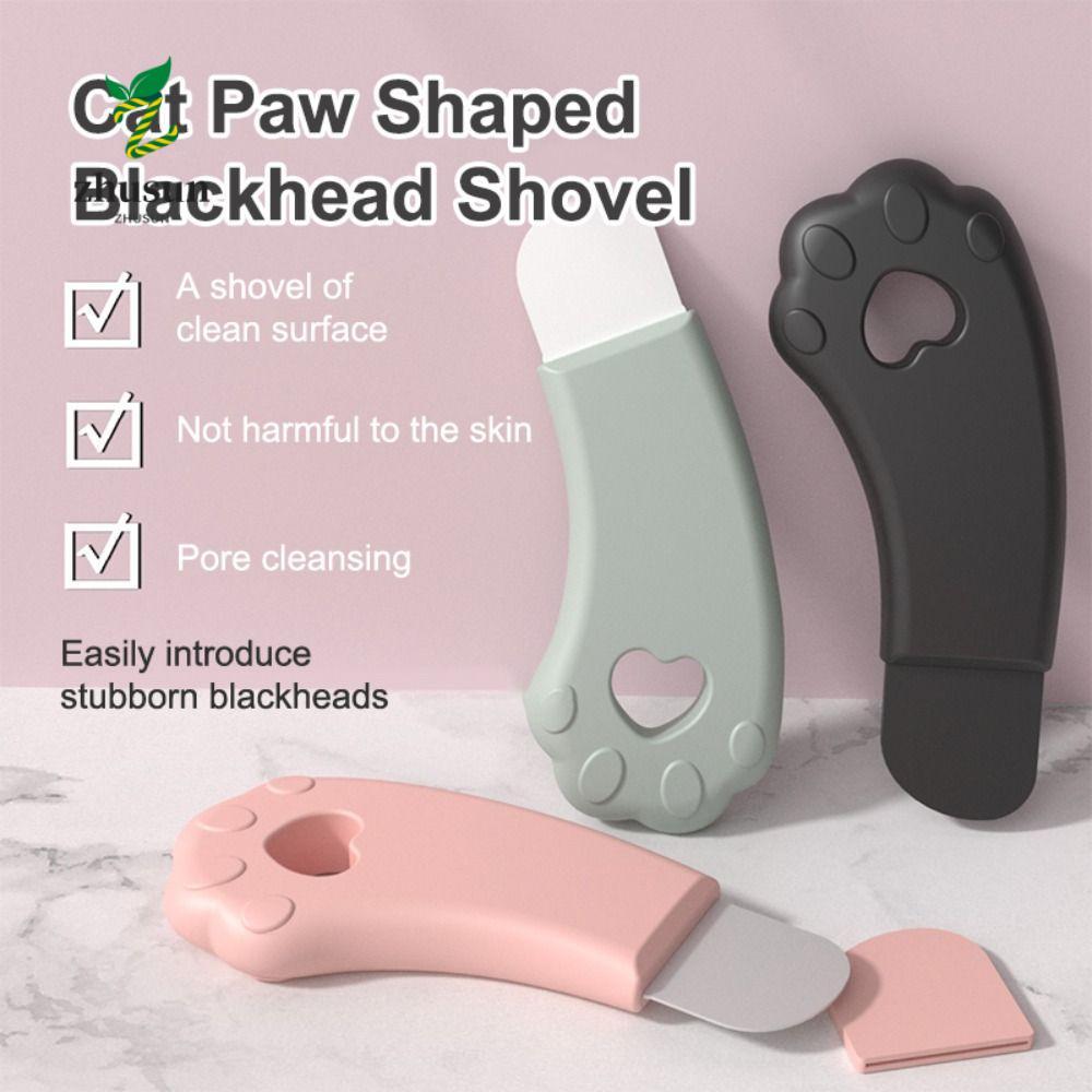 ZHUSUN เครื่องมือกําจัดสิวหัวดําบนใบหน้า, ลบ Whitehead Acne Deep Clean Blackhead Scraper, แมวน่ารักมือถือซิลิโคน Sebum Remover เครื่องมือดูแลความงาม