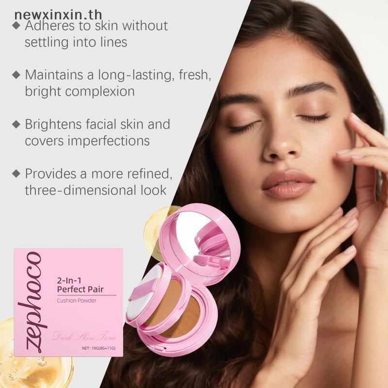 ^N^ Hydrating Pressed Powder Cushion Foundation Matte Oil Control 2 in 1 for Daily Natural Beauty {T