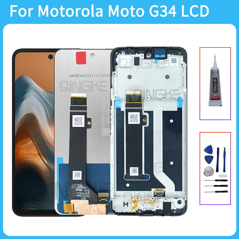 สําหรับ Motorola Moto G34 LCD XT2363-2 XT2363-3 จอแสดงผล Touch Screen Digitizer Assembly เปลี่ยนอุปก