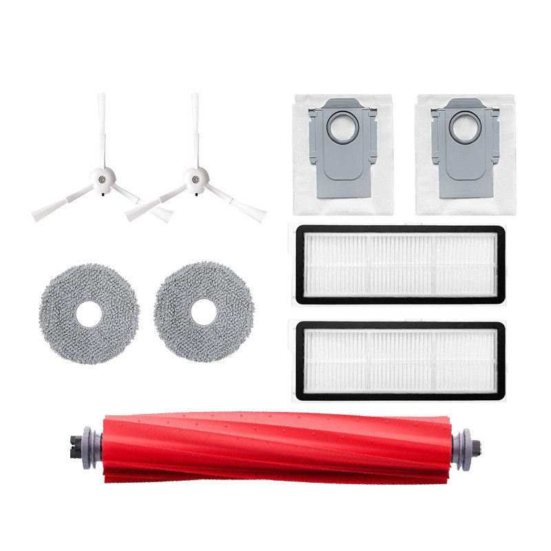 แปรงหลัก+กรอง+ผ้าม็อบ+ถุงเก็บฝุ่น+แปรงด้านข้างเข้ากันได้กับเครื่องดูดฝุ่นหุ่นยนต์ Roborock P10 pro Q