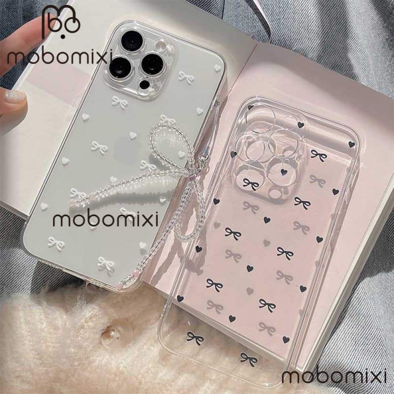 เคสสําหรับRealme Note 60 Realme NOTE 70 Realme C61 Realme C75 โบว์หัวใจสีดําและสีขาวเรียบง่ายเคสโทรศ