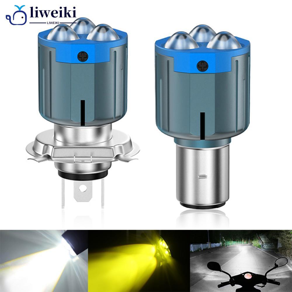 LIWEKI ไฟหน้ารถจักรยานยนต์ Spot Light LED H4 H6 BA20D ไฟหน้าโปรเจคเตอร์เลนส์หลอดไฟมอเตอร์ไซด์ Dual ส