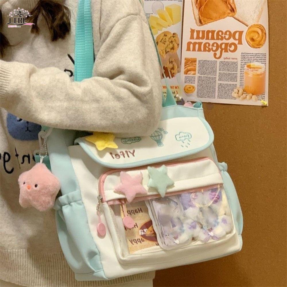กระเป๋าสะพายข้าง Jeremy1 สไตล์นักเรียน sweetness kawaii ขนาดใหญ่ พร้อมลายการ์ตูนและอนิเมะ เหมาะสำหรับคนชอบสไตล์ญี่ปุ่น