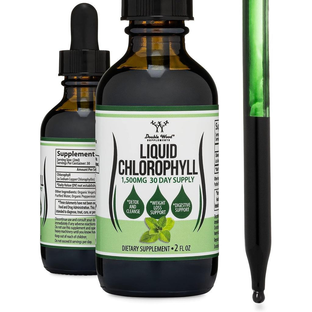 Chlorophyll Liquid Drops - for Digestion, Gut Health, Energy and - Vegan Safe (Rich, Full Texture an