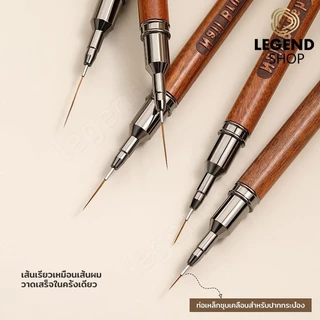 6/9/12/15/18 มม แปรงปากกาวาดเส้นเล็บ ด้ามจับไม้ สําหรับวาดลายดอกไม้และลายเส้นในงานเล็บ