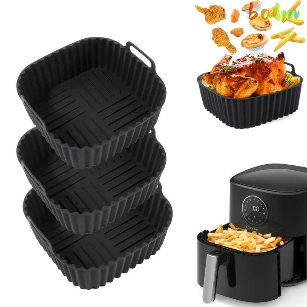 BALM Air Fryer ซิลิโคน Liners, ทนความร้อนถาดอบแบบใช้ซ้ําได้,ทําความสะอาดง่ายซิลิโคน Non Stick Liners Airfryer อุปกรณ์เสริม
